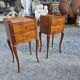 Pair of Louis XV style bedside tables in solid cherry wood.