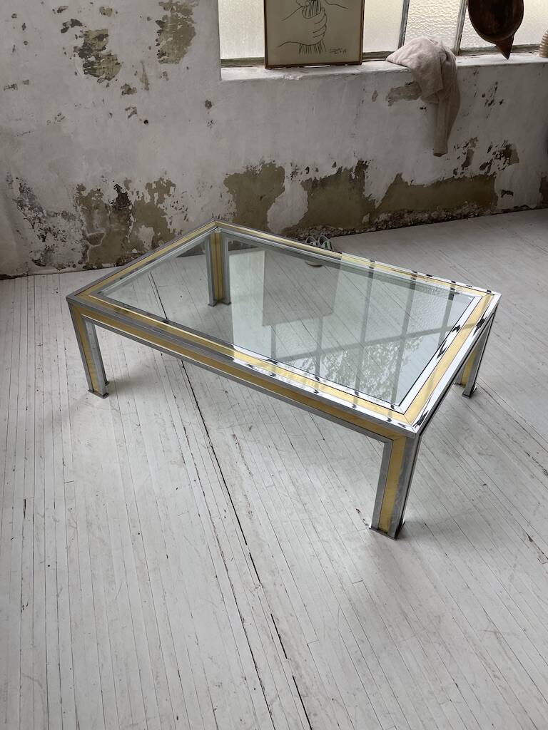 Romeo Rega chrome brass coffee table