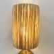 XXL Vintage Lamp Base in Beige Brown Stoneware with Raffia Lampshade 1970