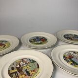 5 Digoin plates children's nursery rhymes