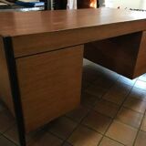 Pierre Paulin CM 223 desk, mahogany and chrome, Thonet edition, 1950