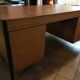 Pierre Paulin CM 223 desk, mahogany and chrome, Thonet edition, 1950