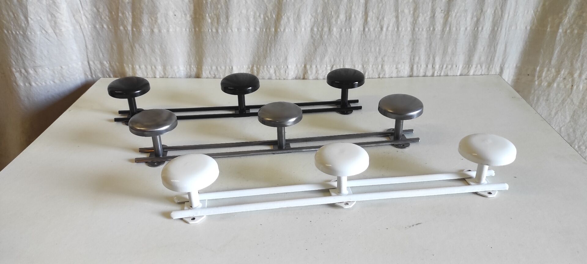 Metal coat racks with 3 hooks - mid 20th century