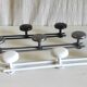 Metal coat racks with 3 hooks - mid 20th century