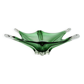 Bol en verre de style Murano vert sculptural