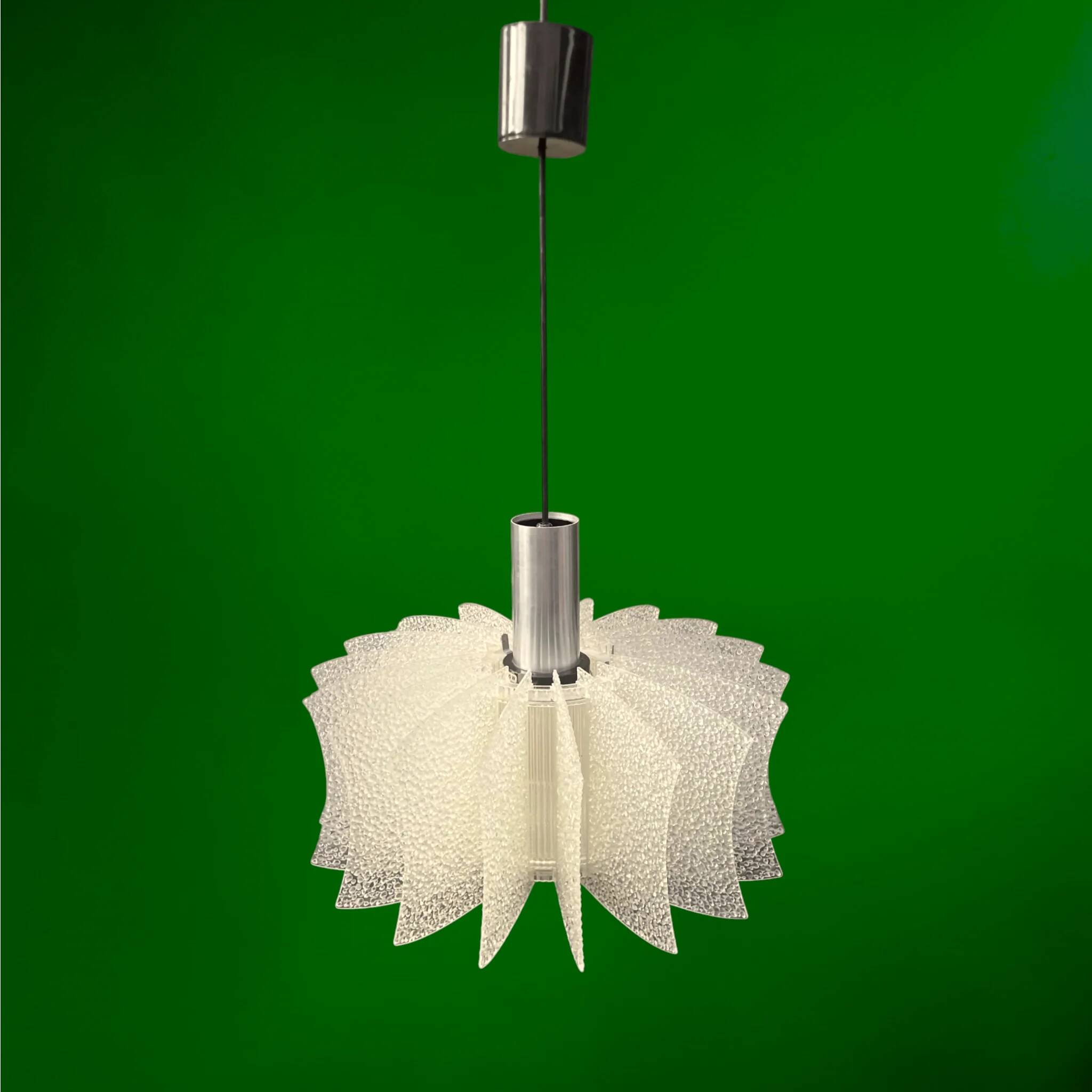 German suspension Space Age in textured aluminium and plastic – 1970s