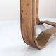 Table basse en laiton et cuir surpiqué
