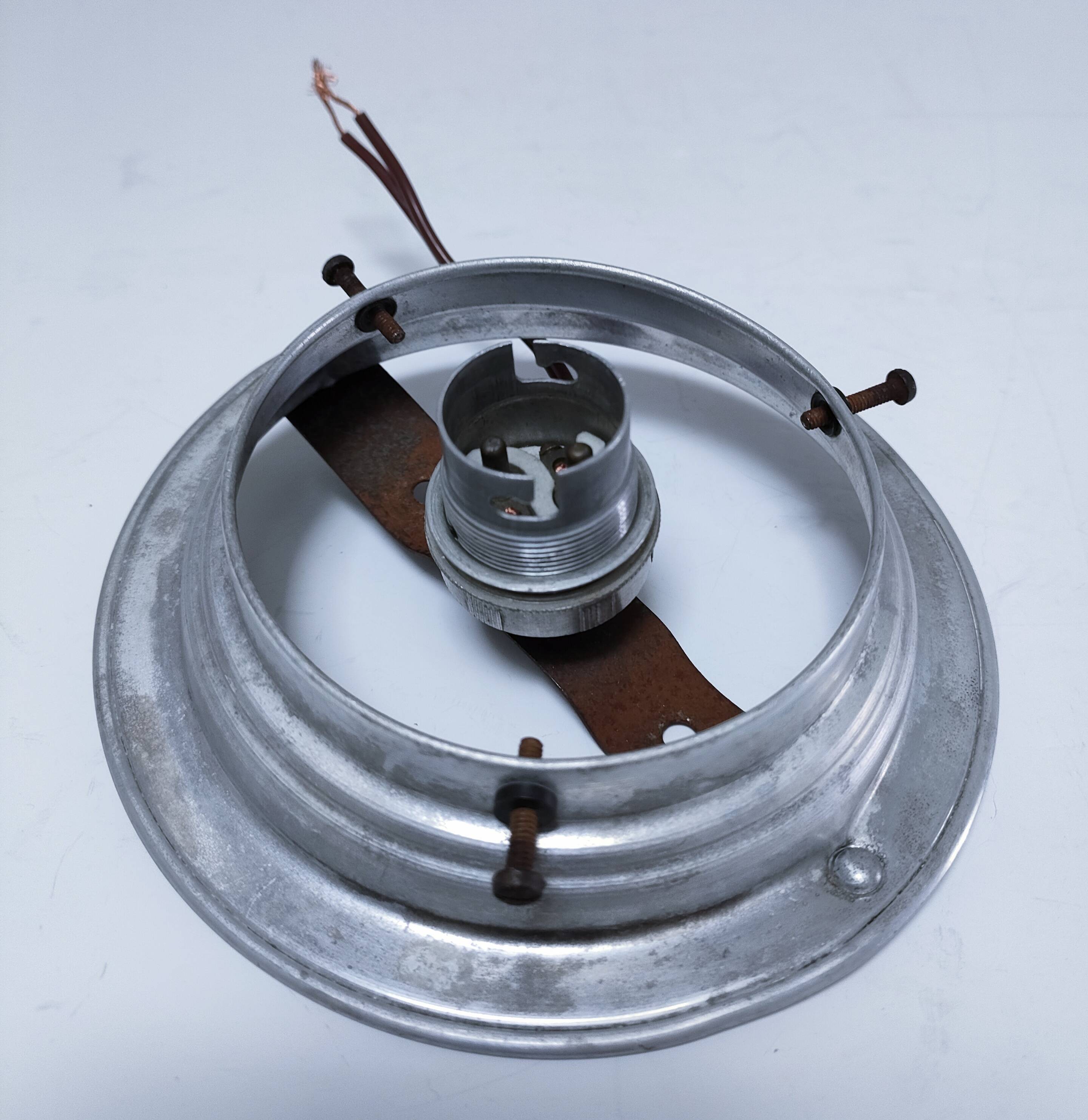 Art Deco ceiling light, blue glass, 1920s