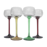 Set de 4 verres calices en cristal taillé