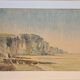 Impressionist painting, watercolour signed Henri TRIBOUT, Norman seascape, 20th century.