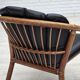 1970s, Danish armchair, rattan, black artificial leather.