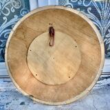 Round ceramic mirror decorated with leaves, signed Roger Capron, 50