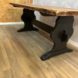 Industrial monastery farmhouse table with burnt top