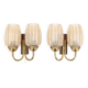 Pair of Graewe wall lights in brass and tinted glass, 1960s
