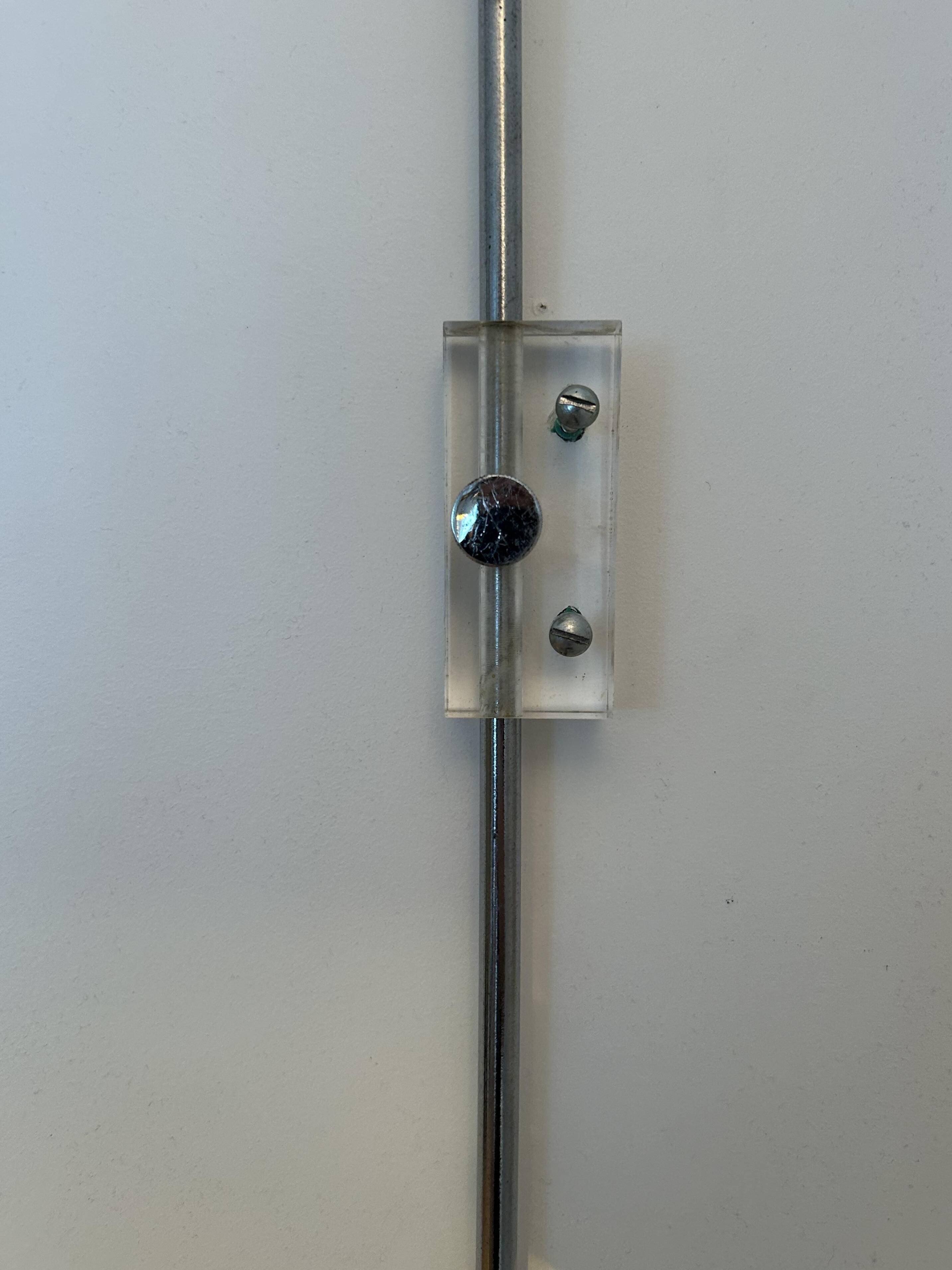 Vintage adjustable wall light, chrome and white lacquered metal, Italy 1970