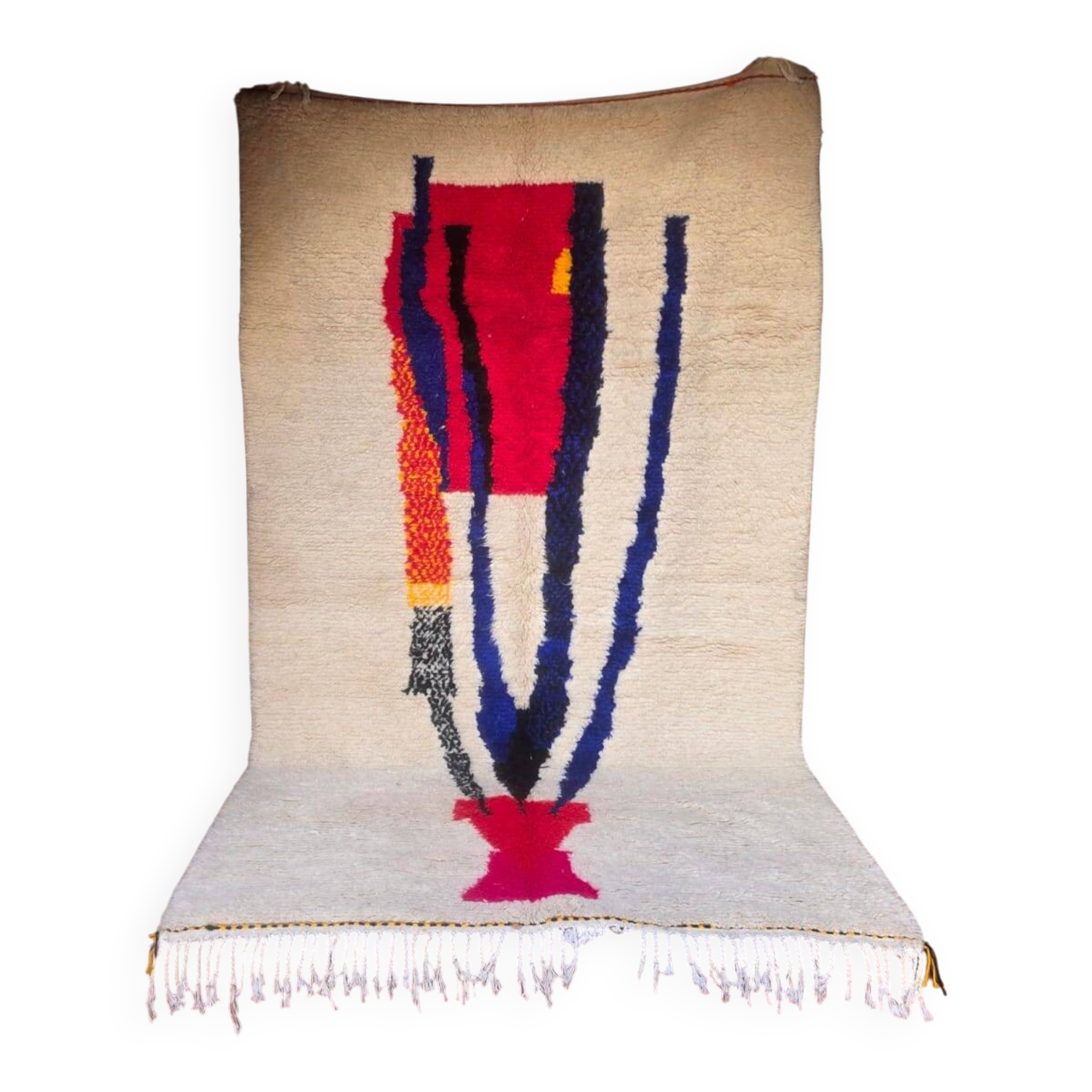 Azilal Wool Rug, White, 250 x 155 cm