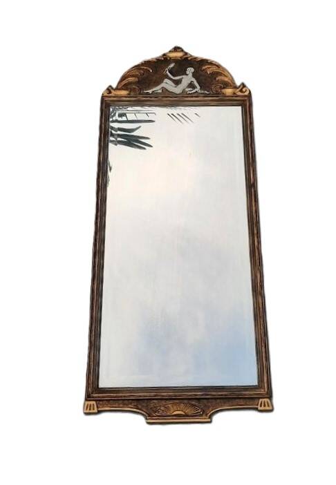 Miroir Art déco en bois doré