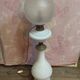 Napoleon III style salon lamp in white opaline with engraved globe – 19th / early 20th century