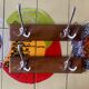 Pair of vintage wooden wall coat racks - double coat hook