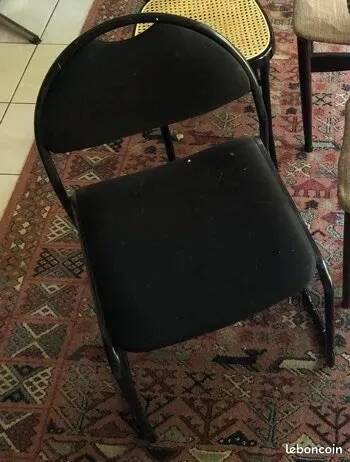 Steel fabric chair with sled legs from the 70s