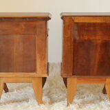 Pair of old walnut bedsides