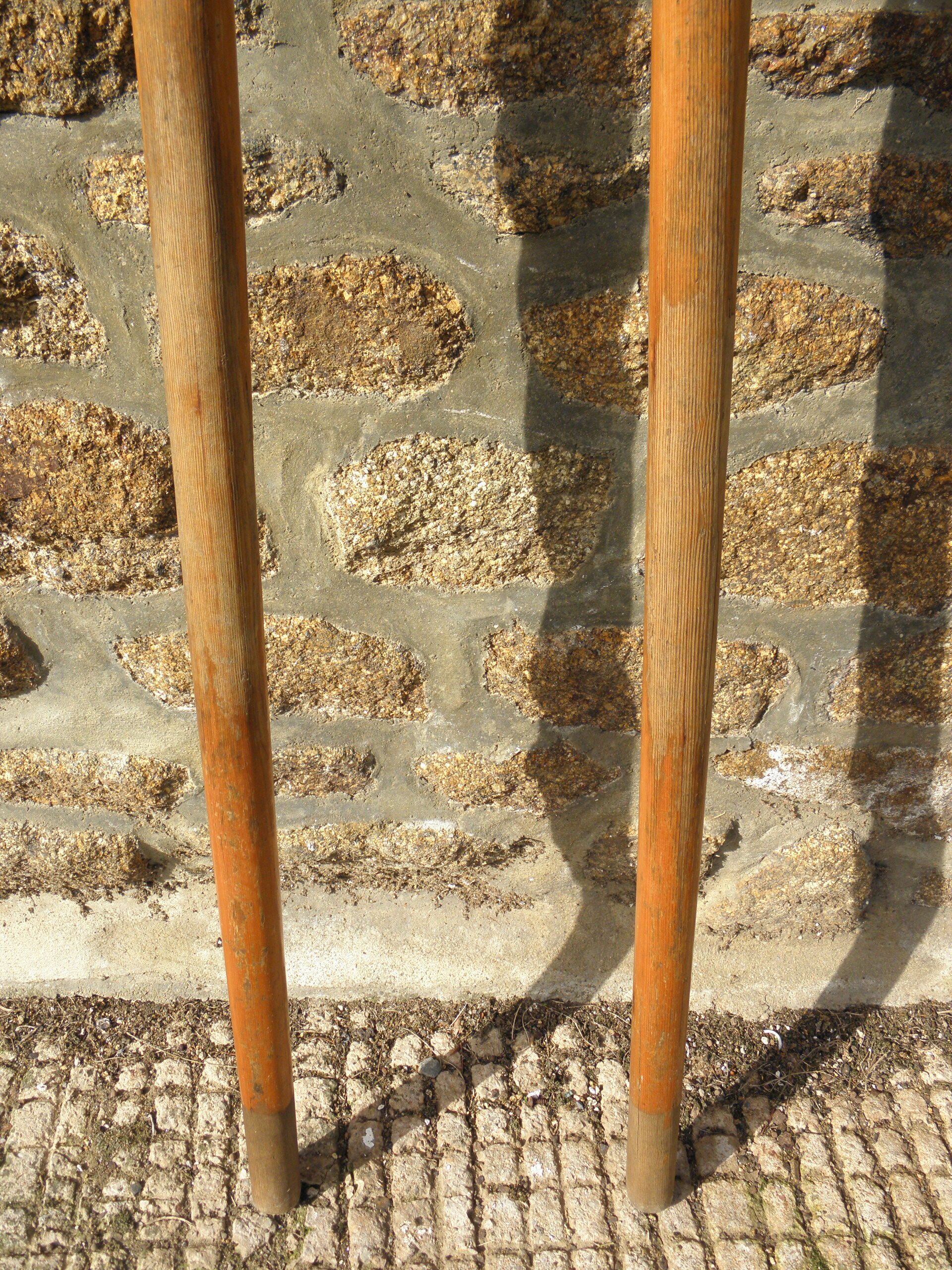 Pair of old wooden oars 153 cm