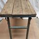 Folding workshop table in teak and wrought iron
