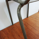 Vintage Mullca 510 chair in metal with a golden bronze sheen