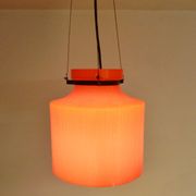 Suspension structure ondulée en verre orange 1970s