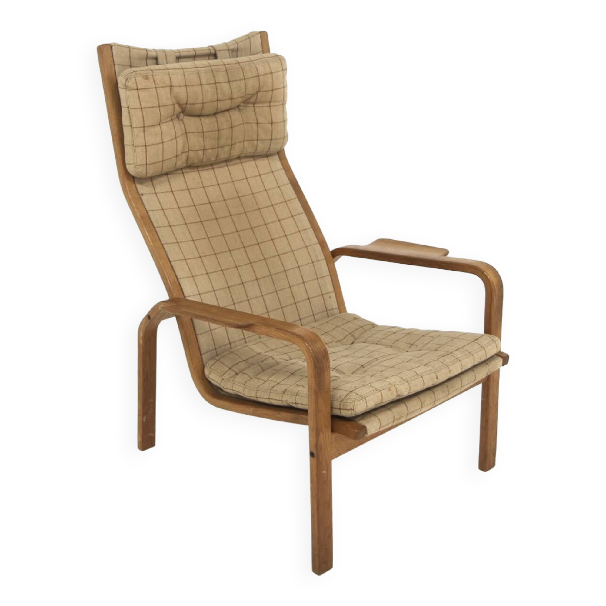 Scandinavian oak armchair, Yngve Ekström, Sweden, 1970
