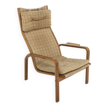 Fauteuil scandinave en chêne, Yngve Ekström, Suède, 1970