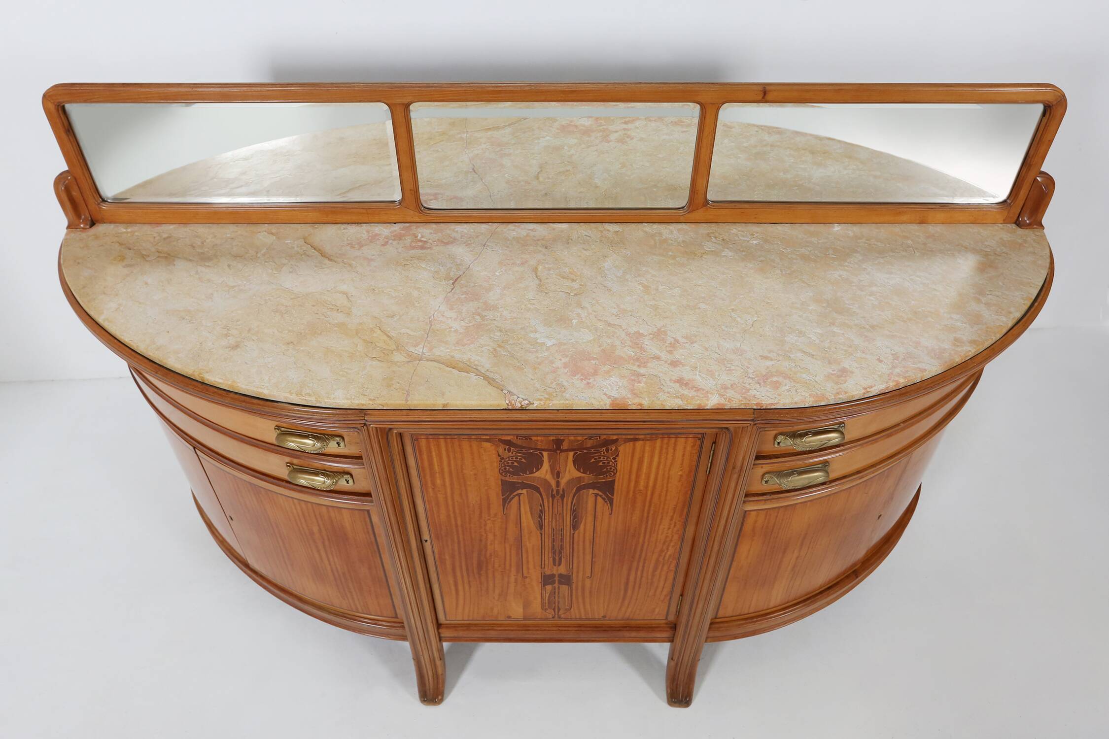 Exceptional hemisphere Art Nouveau Sideboard by Maurice Dufrene, France 1911