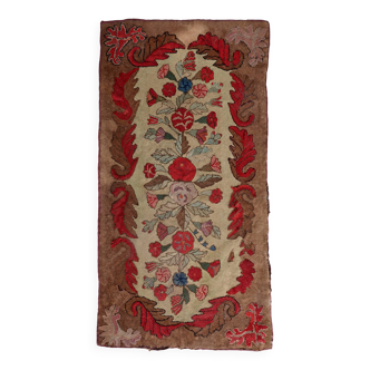 Tapis américain antique Hooked – 86 x 170 cm – Motif floral - 1C976