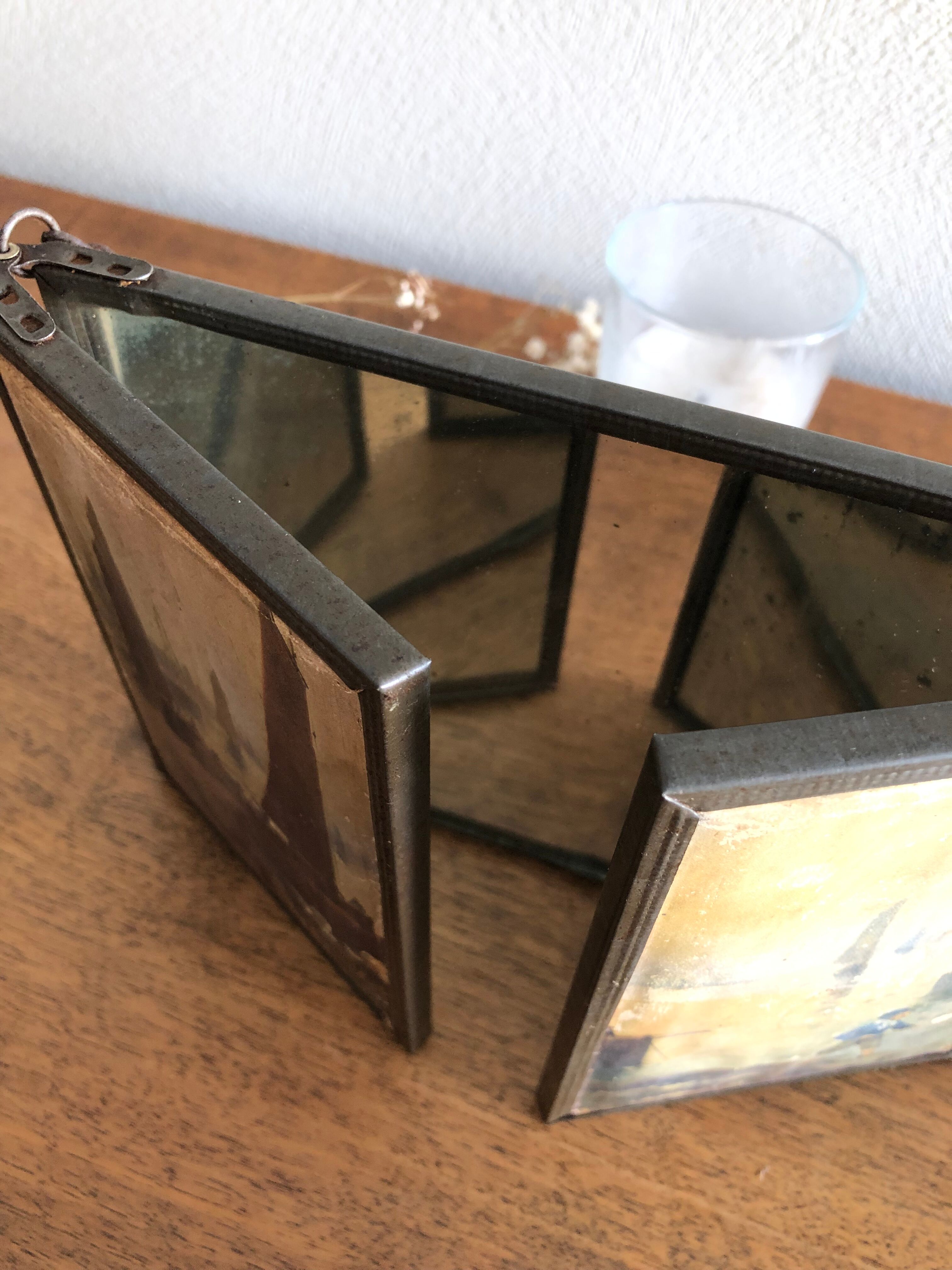 Triptych barber mirror 41.5 x 15 cm