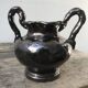 Black Ceramic Vase, pink inside color, signed