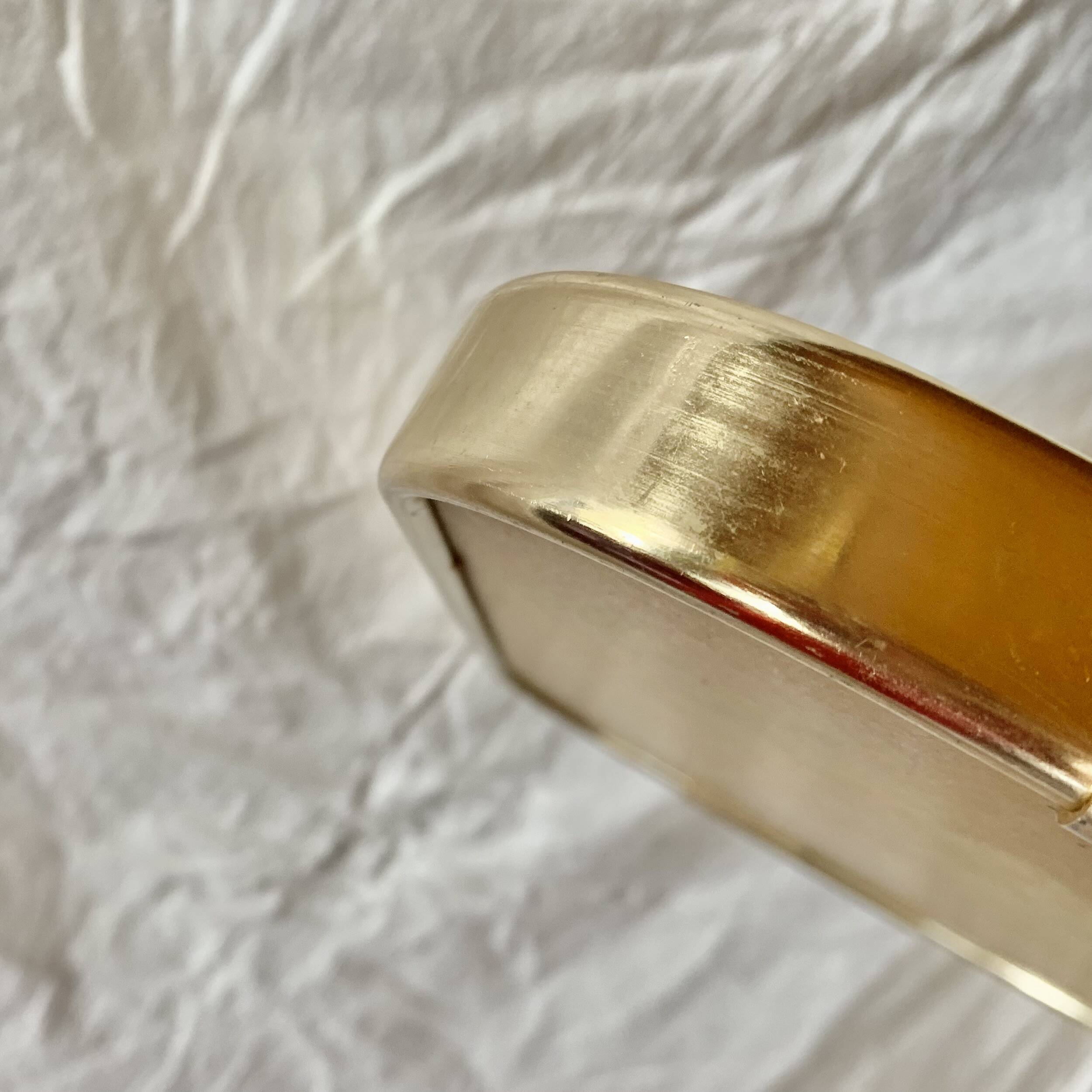 Duo of Art Deco serving trays in gold anodized aluminum and glass - MB Italy