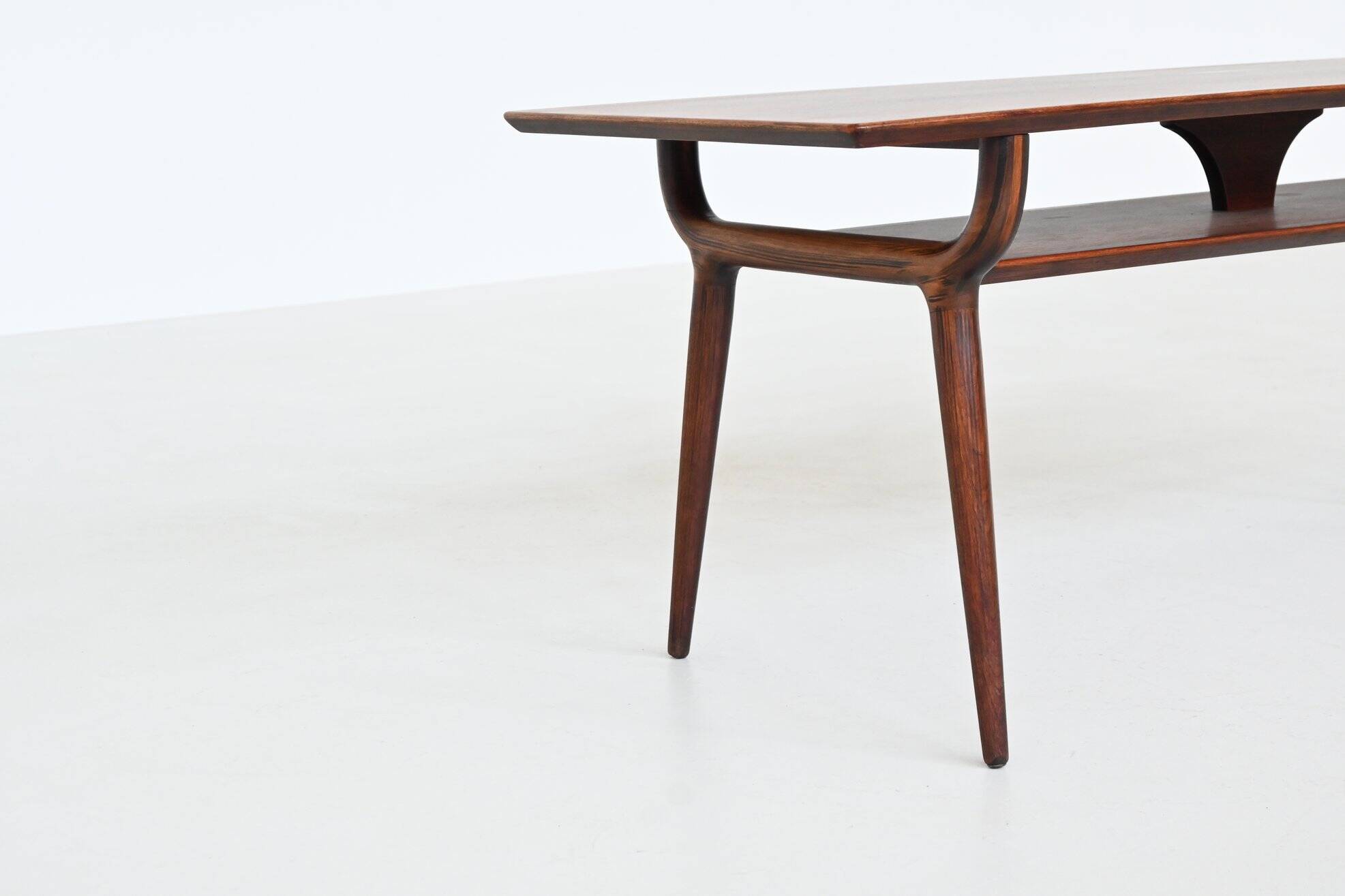 Gunni Omann sculptural coffee table rosewood Omann Jun Denmark 1958
