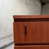 Vintage wood veneer chest of drawers 1960