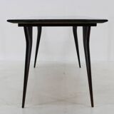 1950s Italian Dining Table in Ico Parisi Style with Glass Top