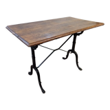 Old bistro table with oak top