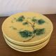 5 assiettes en barbotine majolica sarreguemines france