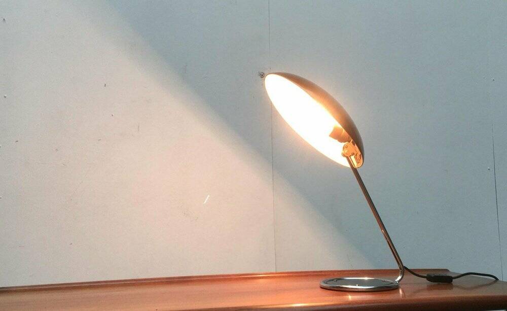 Metal table lamp model 6761 from the mid-century German period by Christian Dell for Kaiser Leuchten, 1960s.