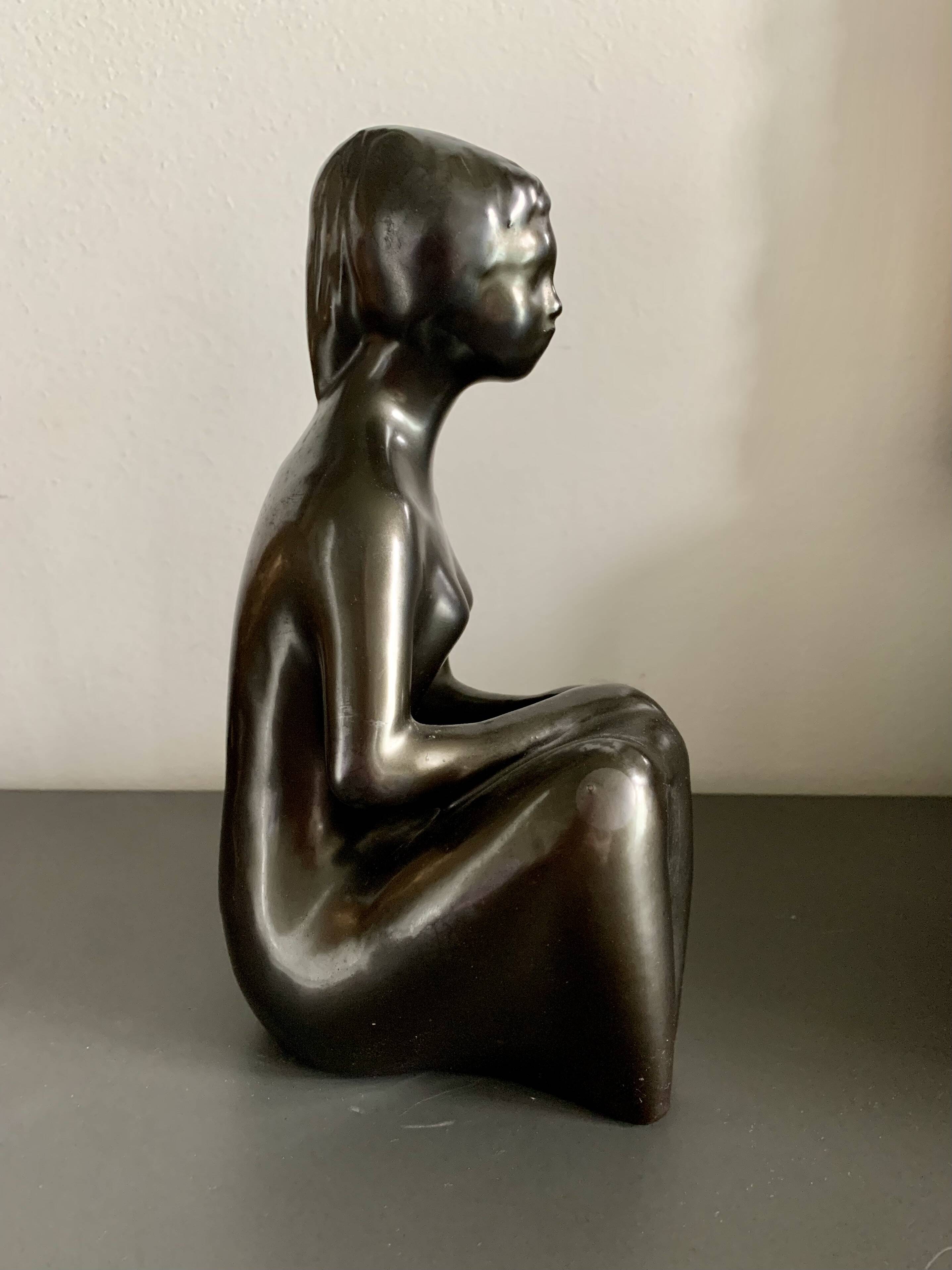 Ceramic Lady Sculpture by Jitka Forejtova for Keramos, 1960s