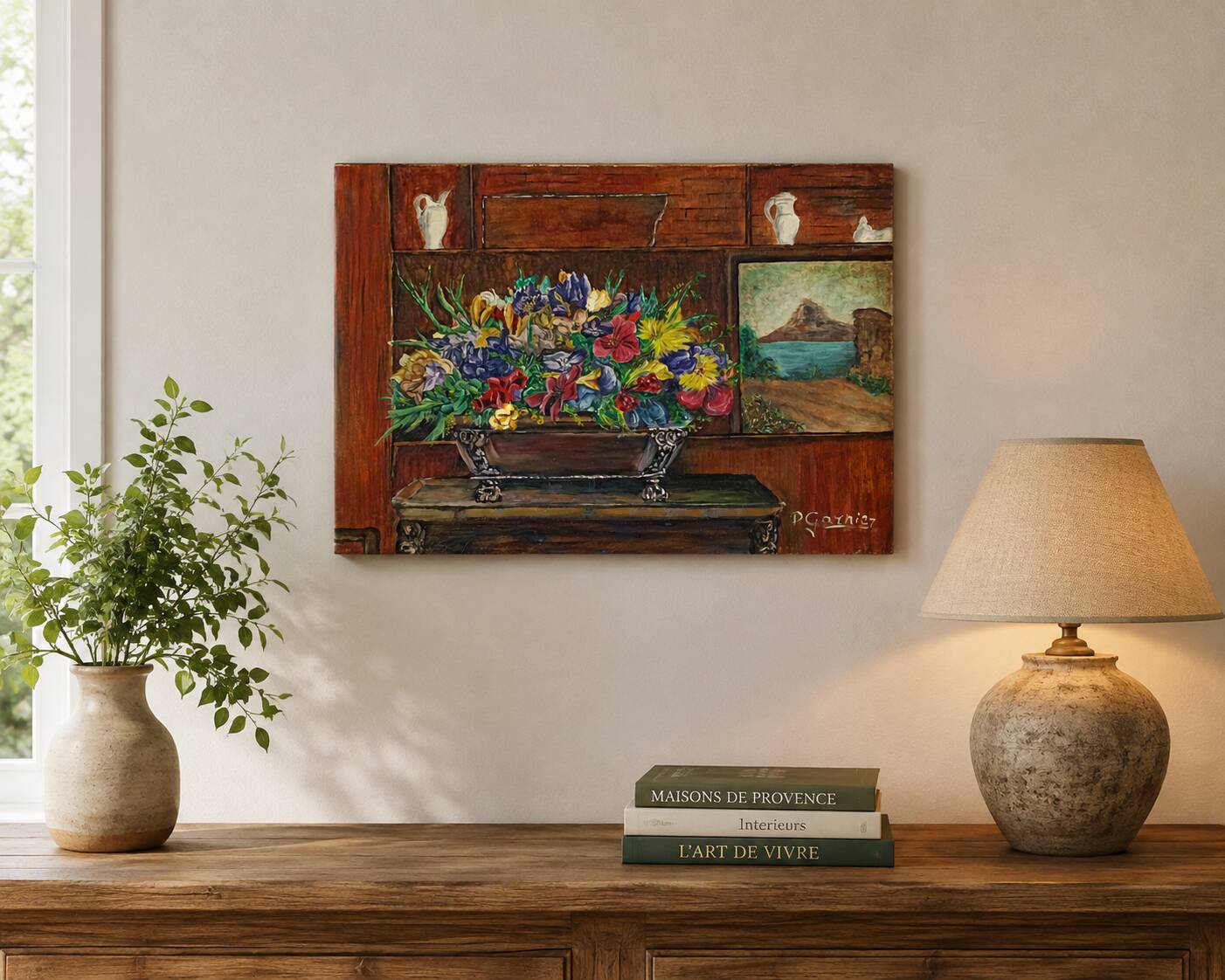 Pierre Garnier (1895-1972) Still Life with Flowers Oil on canvas signed