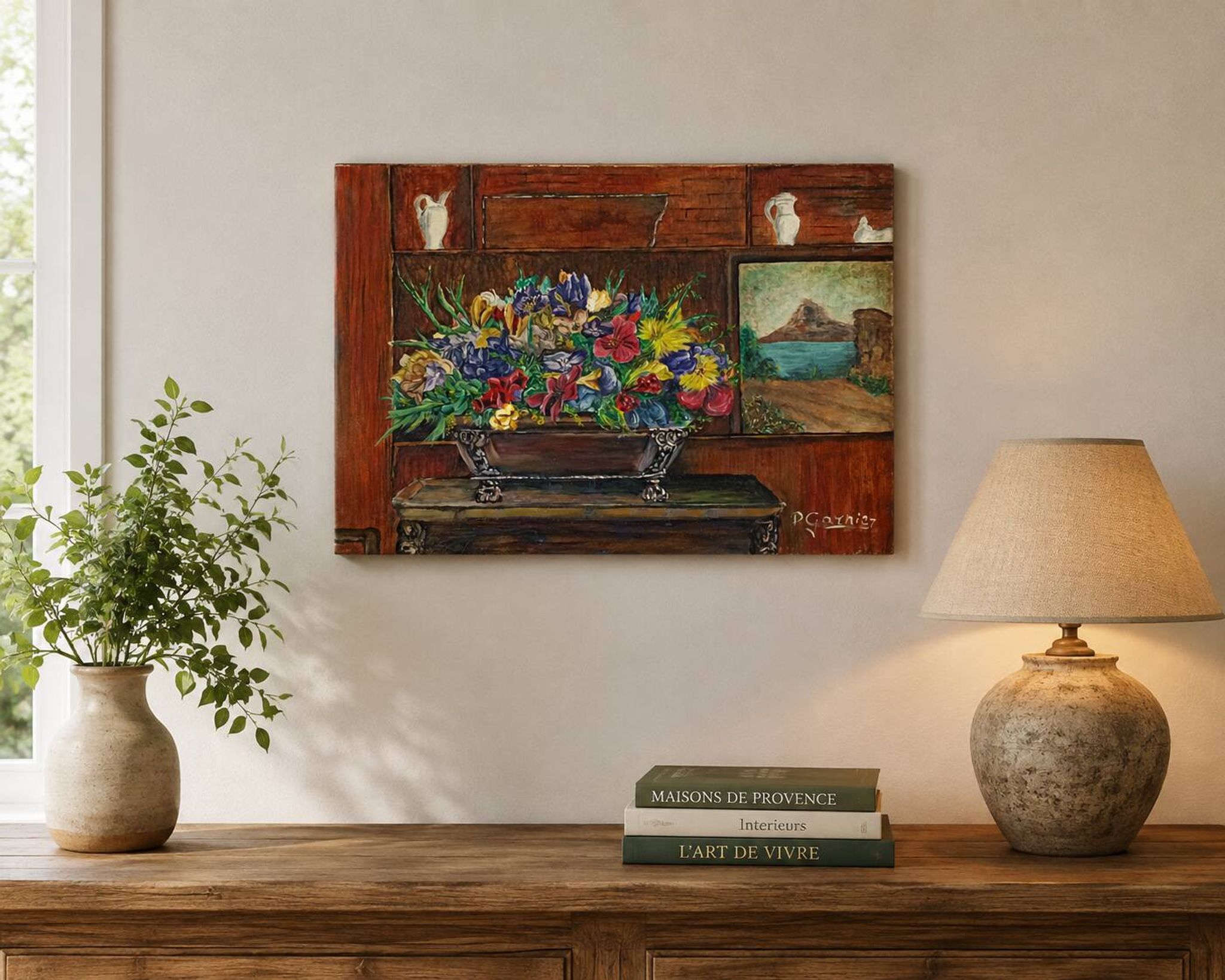 Pierre Garnier (1895-1972) Still Life with Flowers Oil on canvas signed