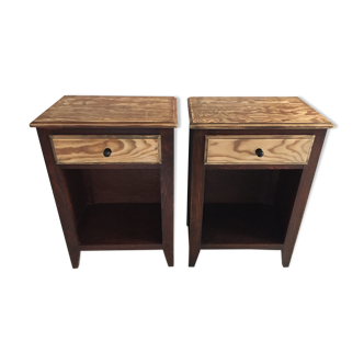 Vintage bedside tables legs compass