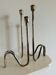 Pair of sculptural silver-plated candle holders by Lino Sabattini