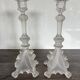 Pair of antique candlesticks Val Saint Lambert - Griffin model
