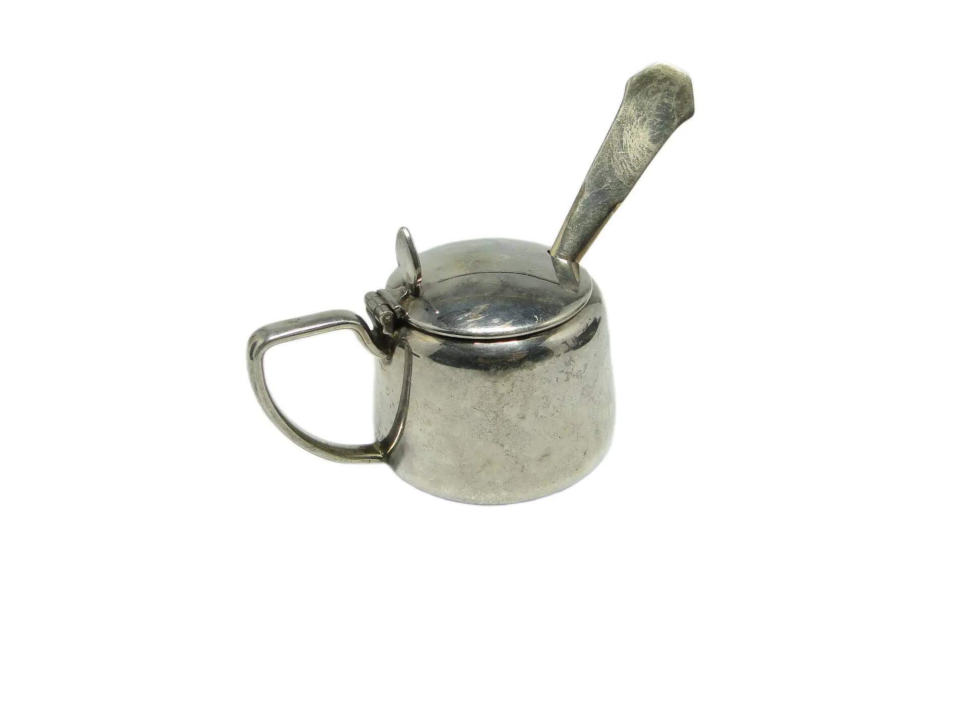 Art Deco salt shaker, silver-plated brass, Sweden, 1930s.