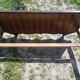 Former art deco bed 2 people wood - vintage golden ornaments